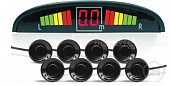 Парктроник PS-128U (8 датчиков+конекторы, цветной светодиодный дисплей с цифровым табло)