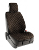 Накидки на передние сид. "CarPerfomance" CP-210A BR алькант. + ромб, ППУ 10 мм. коричневый 2 шт.