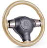 Оплётка для перетяжки руля "AUTOPROFI", композитная кожа, тиснение в форме крокодила, нить, бежевый