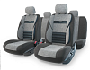 Авточехлы COMFORT, ортопед. поддержка, литой подгол., велюр, 11 предм.чёрн./т.серый АКЦИЯ -20%