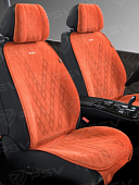 Накидки PSV Atom 2 FRONT (Оранжевый), на передние сиденья, алькантара