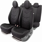 Чехлы на автомобильные сидения AEROBOOST, 11 предметов,ткань, новое лекало - 3D крой,AIRBAG, черный  AER-1102BK/BK