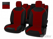 Чехлы на автомобильные сидения Lada Xray 2015-> черно-красная экокожа "Оригинал"