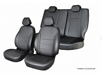 Чехлы Kia Rio X-Line, 2017-наст.время, 4-е поколение (YB), экокожа черная/ эко