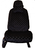 Накидки A2DM на перед. сидения с закр. боками (компл с подушками 2 шт), ромб, велюр, черн./бел. 2шт,