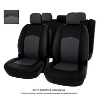 Чехлы Toyota Camry XV70 2017-> черно-серая экокожа "Оригинал"