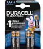 DURACELL TurboMax AAA Батарейки алкалиновые 1.5V LR03 4шт