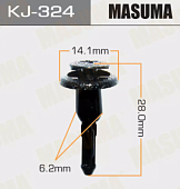 KJ324S Клипса крепежная  "Masuma"  цена за 1 шт. #189