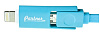 Кабель Partner USB 2.0 - microUSB/Apple 8pin, 2-в-1, 1м, 2.1A, плоский, 