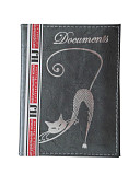 Обложка для автодокументов №25 Киса (серый)