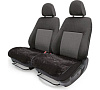Накидки меховые AUTOPROFI на нижнюю часть сиденья , 2 шт, искусственный мех, чёрный, АКЦИЯ -20%