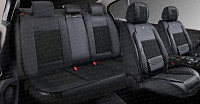 Накидки 5D PSV Volt (Черный), комплект на весь салон, экокожа +  льняное плетение