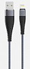 Кабель SOLID,USB 2.0-LIGHTNING 1.2м 2,1А усиленный,цвет титановый OLMIO