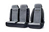 Чехлы GAZ ГАЗель, Соболь, Валдай, водит.+пассажир. сиденье, велюр, чёрн./серый, АВТОПРОФИ