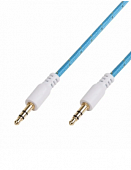 Аудио кабель AUX 3,5 мм в тканевой оплетке 1м синий REXANT