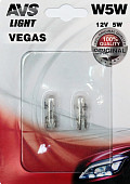 Лампа AVS Vegas 12V. W5W(W2,1x9,5d)- 2 шт. в блистере Лампа AVS Vegas 12V. W5W(W2,1x9,5d)- 2 шт. в блистере