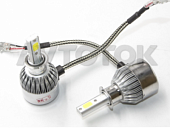 Автолампы Светодиодые LED C6 - H3 10 Вт (одна лампа), 2800 LM, 6000 K с вентилятором